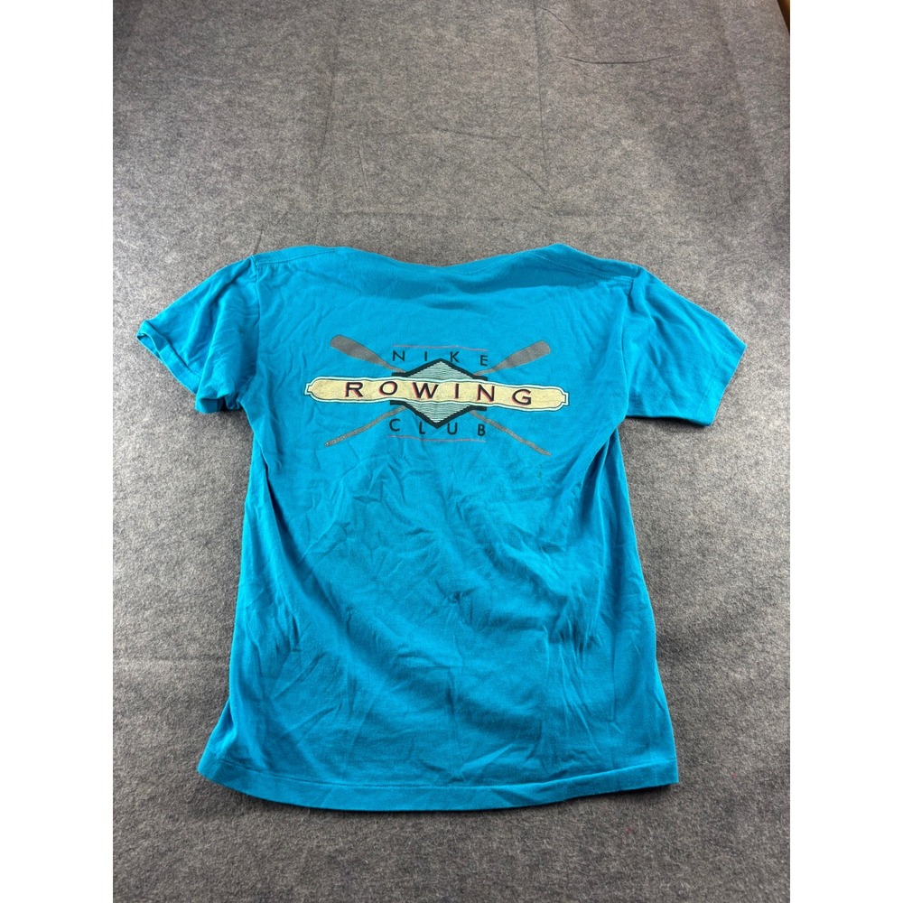 VTG Nike Rowing Club T-Shirt Blue 90s Made in USA Single Stitch Mens L
